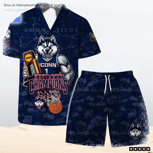 Connecticut 2024 Ncaa Division Mens Basketball National Champions Uconn Huskies Hawaiian Shirt