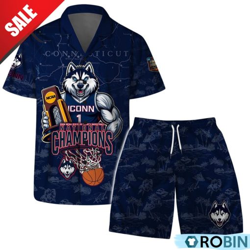 Connecticut 2024 NCAA Division Men’s Basketball National Champions Uconn Huskies Hawaiian Set