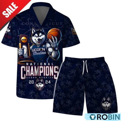 Connecticut National Champions Uconn Huskies 2024 Hawaiian Set