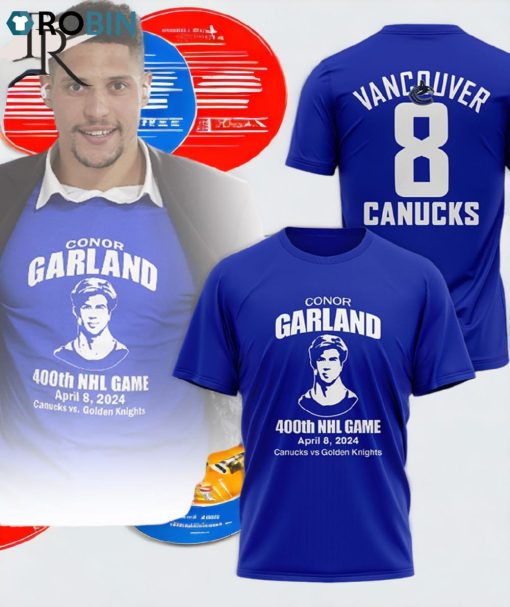 Conor Garland 400th NHL Game April 8, 2024 Canucks Vs Golden Knights Unisex Shirt