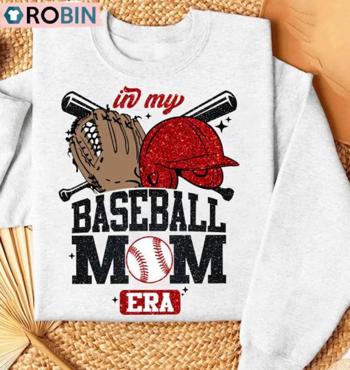 Creative In My Baseball Mom Era Shirt, Baseball Numbers Tank Top Hoodie
