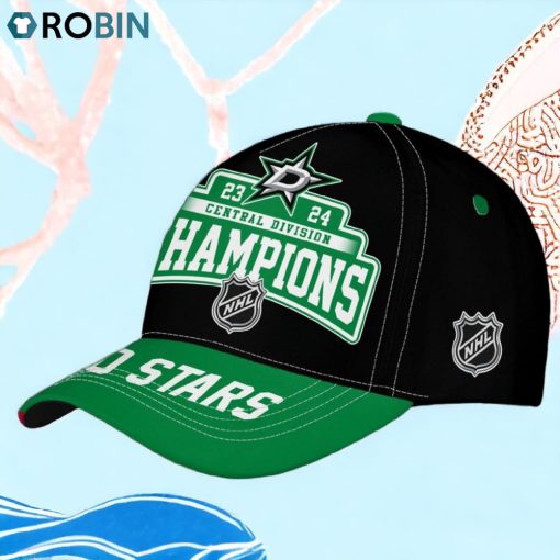 Dallas Stars 23 24 Central Division Champions Classic Cap   Black