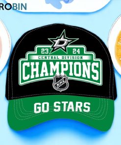 Dallas Stars 23 24 Central Division Champions Classic Cap   Black