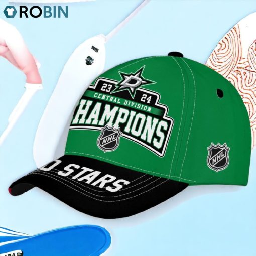 Dallas Stars 23 24 Central Division Champions Classic Cap   Green