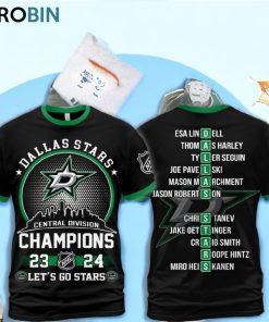 Dallas Stars Central Division Champions 23 24 Let’s Go Stars Hoodie   Black
