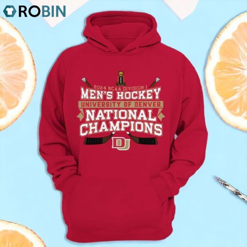 Denver Hockey NCAA Men’s National Ice Hockey National Champions X10 Hoodie, Cap   Red