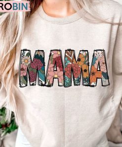 Floral Mama Shirt, Mama Flower Groovy Tee Tops T-Shirt