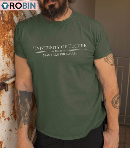 Funny University Of Euchre Shirt, Unisex Cotton Crewneck Sweatshirt