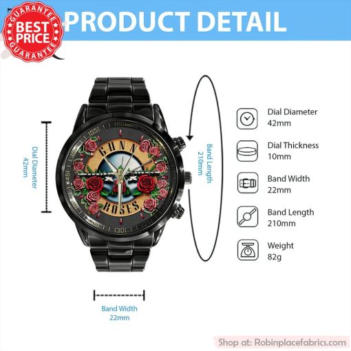 Guns N’ Roses Black Stainless Steel Watch