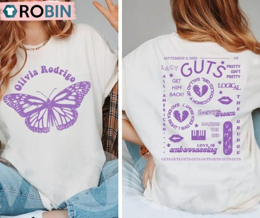 Guts Olivia Track List Shirt, Olivia Rodrigo Album Guts Unisex Shirt