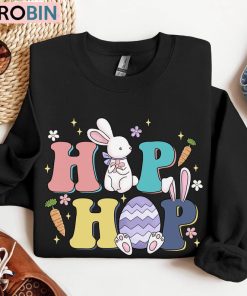 Hip Hop Bunny Sweatshirt, Groovy Easter Day Hoodie Tee Tops