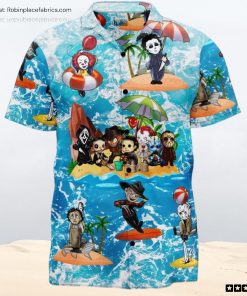 Horror Movie Icons Enjoying Summer Hawaiian Unisex Shirt
