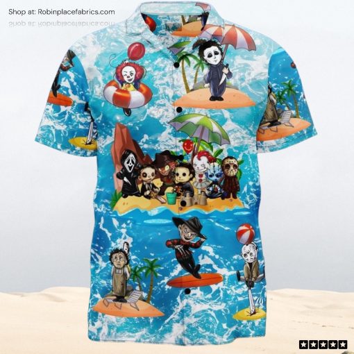 Horror Movie Icons Enjoying Summer Hawaiian Unisex Shirt