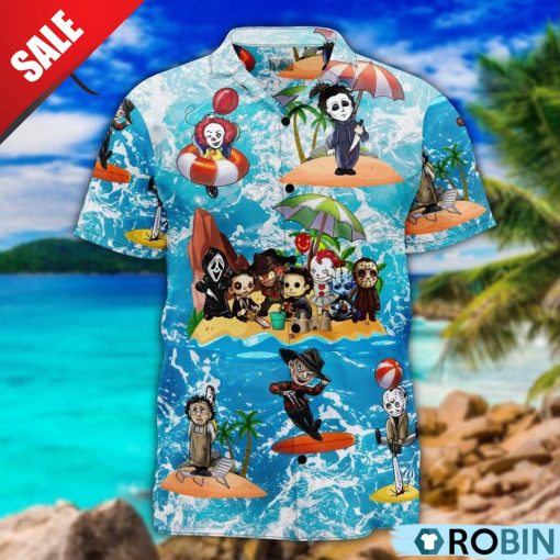 Horror Movie Icons Enjoying Summer Hawaiian Shirt