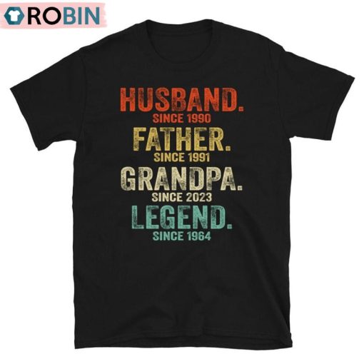 Husband Father Grandpa Legend Shirt, Grandfather Custom Unisex Shirt, Hoodie, Sweatshirt