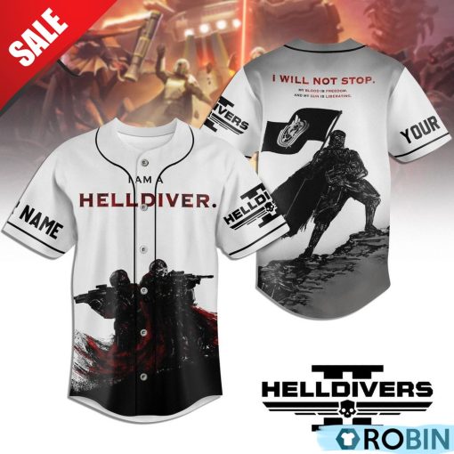 I Am A Helldiver I Will Not Stop Custom Baseball Jersey Shirt Style