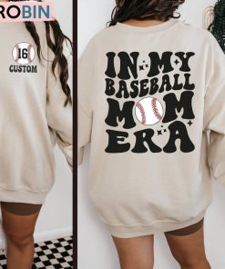 In My Baseball Mom Era Shirt, Game Day Hoodie Tee Tops Sport Mom
