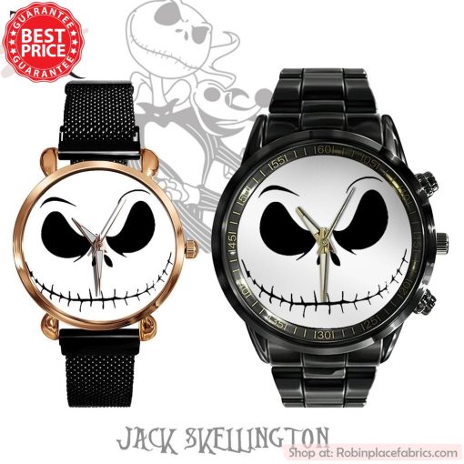 Jack Skellington Black Stainless Steel Watch