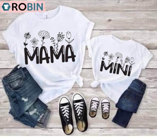 Mama And Mini Retro Shirt, Mom Life Crewneck Sweatshirt Tee Tops