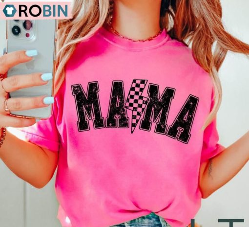Mama Comfort Shirt, Checkered Mom Mother’s Day Crewneck Sweatshirt Long Sleeve