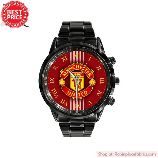 Manchester United Black Stainless Steel Watch