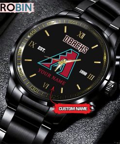 MLB Arizona Diamondbacks Black Stainless Steel Watch