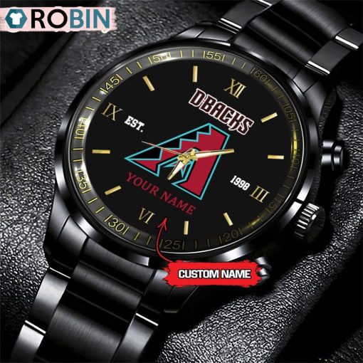 MLB Arizona Diamondbacks Black Stainless Steel Watch