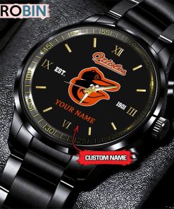 MLB Baltimore Orioles Black Stainless Steel Watch