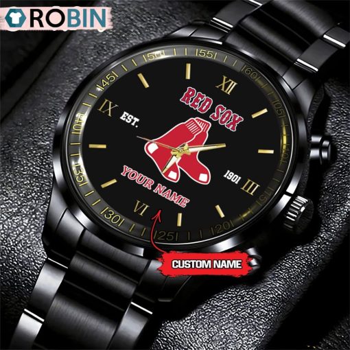MLB Boston Red Sox Black Stainless Steel Watch