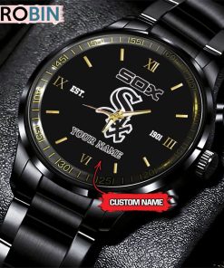 MLB Chicago White Sox Black Stainless Steel Watch