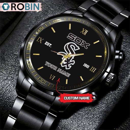 MLB Chicago White Sox Black Stainless Steel Watch