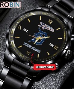 MLB Detroit Tigers Black Stainless Steel Watch