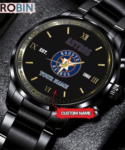 MLB Houston Astros Black Stainless Steel Watch MLB Houston Astros Black Stainless Steel Watch