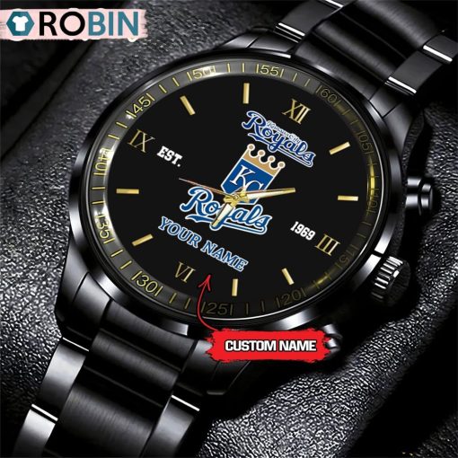 MLB Kansas City Royals Black Stainless Steel Watch