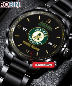 MLB Oakland Athletics Black Stainless Steel Watch