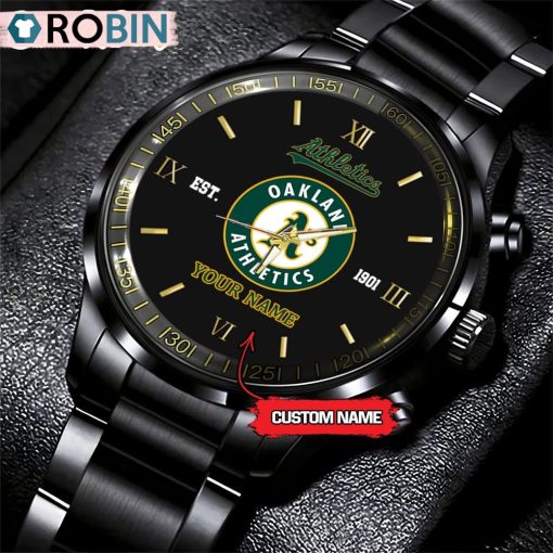 MLB Oakland Athletics Black Stainless Steel Watch