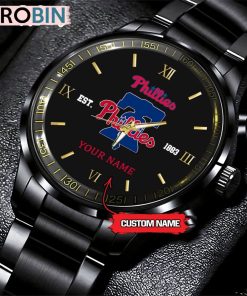 MLB Philadelphia Phillies Black Stainless Steel Watch MLB Philadelphia Phillies Black Stainless Steel Watch