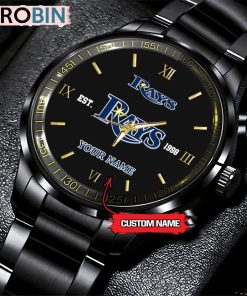 MLB Tampa Bay Rays Black Stainless Steel Watch