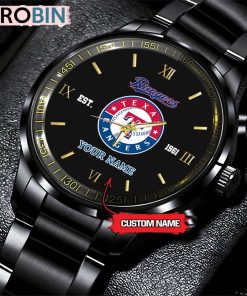 MLB Texas Rangers Black Stainless Steel Watch MLB Texas Rangers Black Stainless Steel Watch