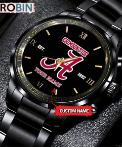 NCAA Alabama Crimson Tide Black Fashion Watch Football Watch For Fans