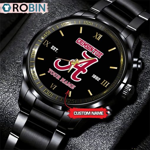NCAA Alabama Crimson Tide Black Fashion Watch Football Watch For Fans