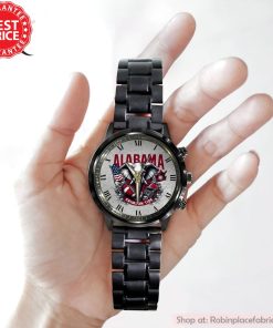 NCAA Alabama Crimson Tide Black Stainless Steel Watch NCAA Alabama Crimson Tide Black Stainless Steel Watch