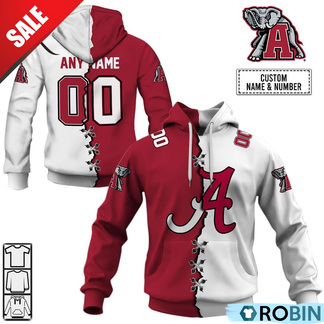 NCAA Alabama Crimson Tide Mix Jersey Style Hoodie