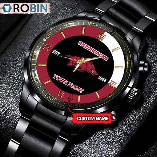 NCAA Arkansas Razorbacks Black Fashion Watch
