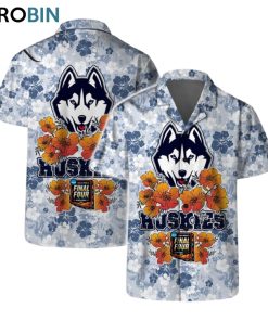 NCAA Final Four Uconn Huskies Logo Team And Pattern Hawaiian Set
