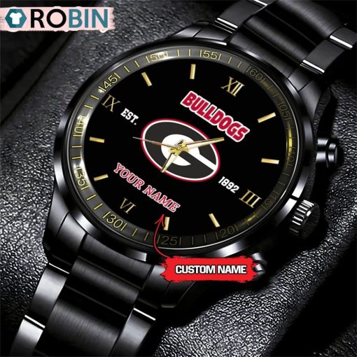 NCAA Georgia Bulldogs Black Fashion Watch Football Watch For Fans