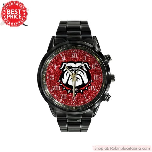 NCAA Georgia Bulldogs Black Stainless Steel Watch
