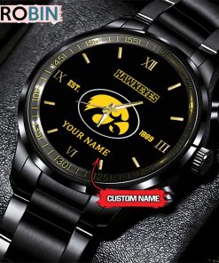 NCAA Iowa Hawkeyes Black Fashion Watch Football Watch For Fans