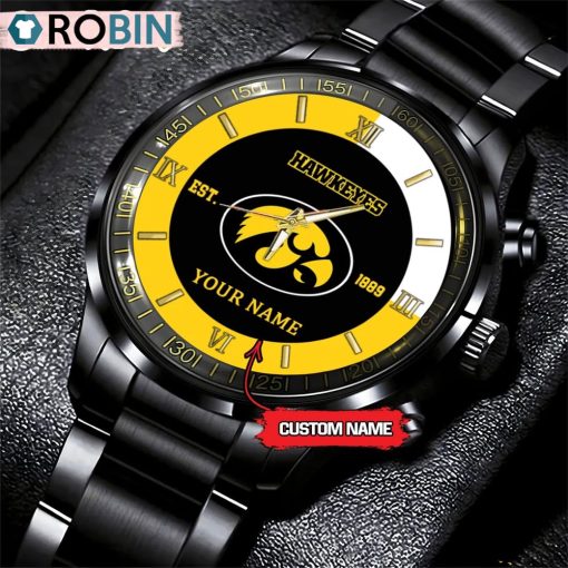 NCAA Lowa Hawkeyes Black Fashion Watch