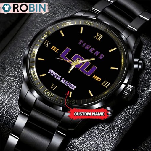 NCAA LSU Tigers Black Fashion Watch Football Watch For Fans